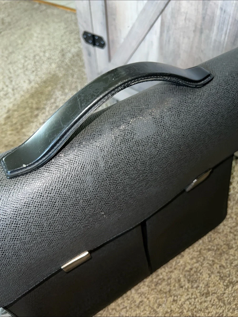Black Louis Vuitton Taiga Briefcase with Top Handle